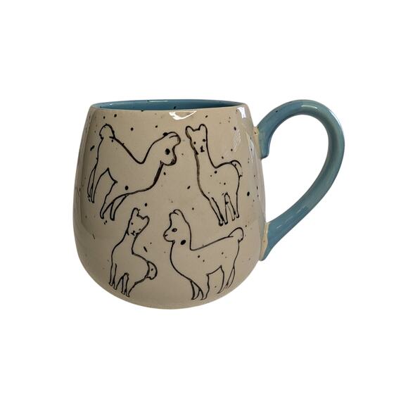 Meritage Coffee Mugs, Llama Speckled Stoneware Ceramic Drinking Cup - Picture 1 of 7